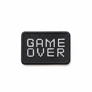 Black and White Game Over Iron On Patch